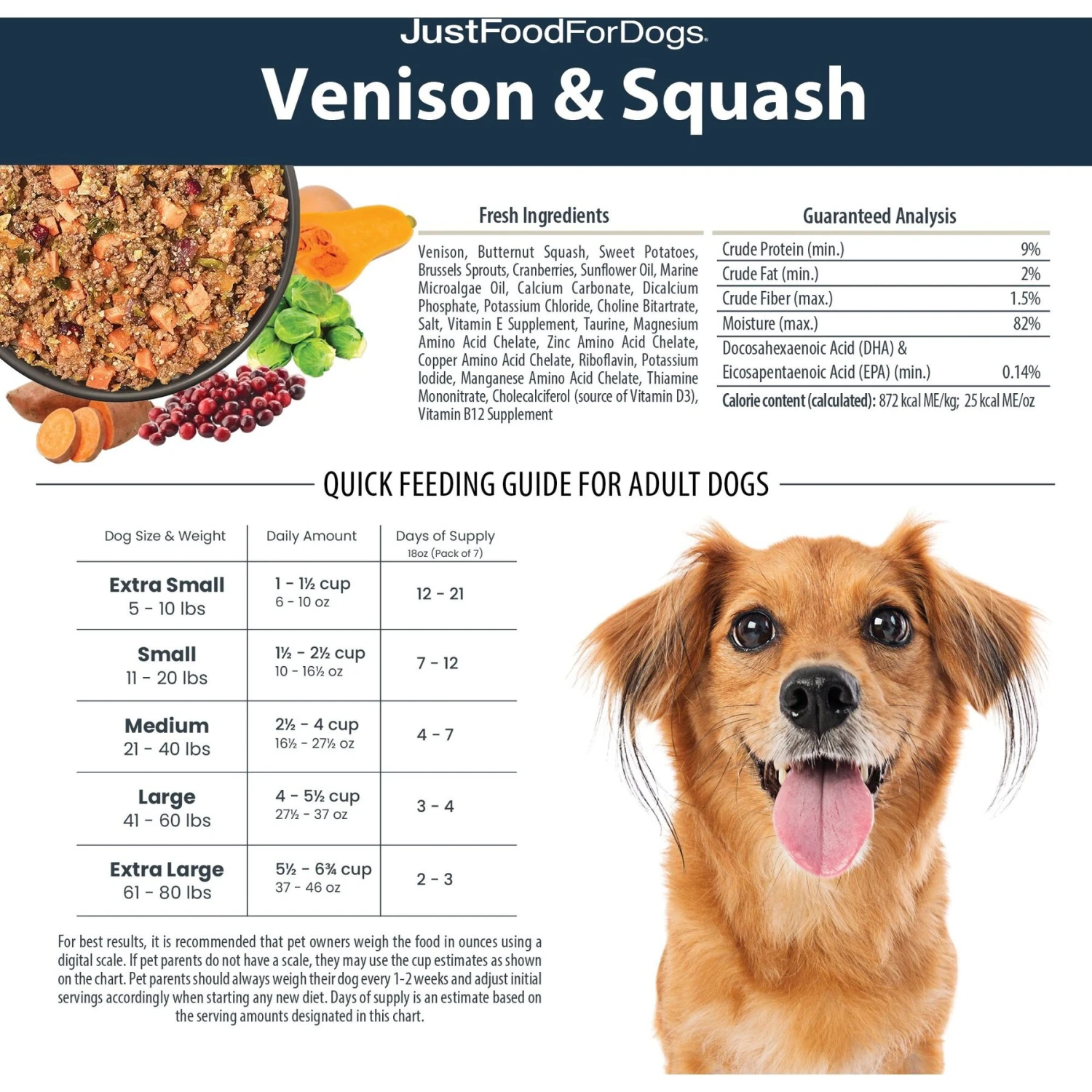 JustFoodForDogs Venison & Squash Recipe Frozen Human-Grade Fresh Dog Food 9 JustFoodForDogs Venison & Squash Recipe Frozen Human-Grade Fresh Dog Food - Image 7