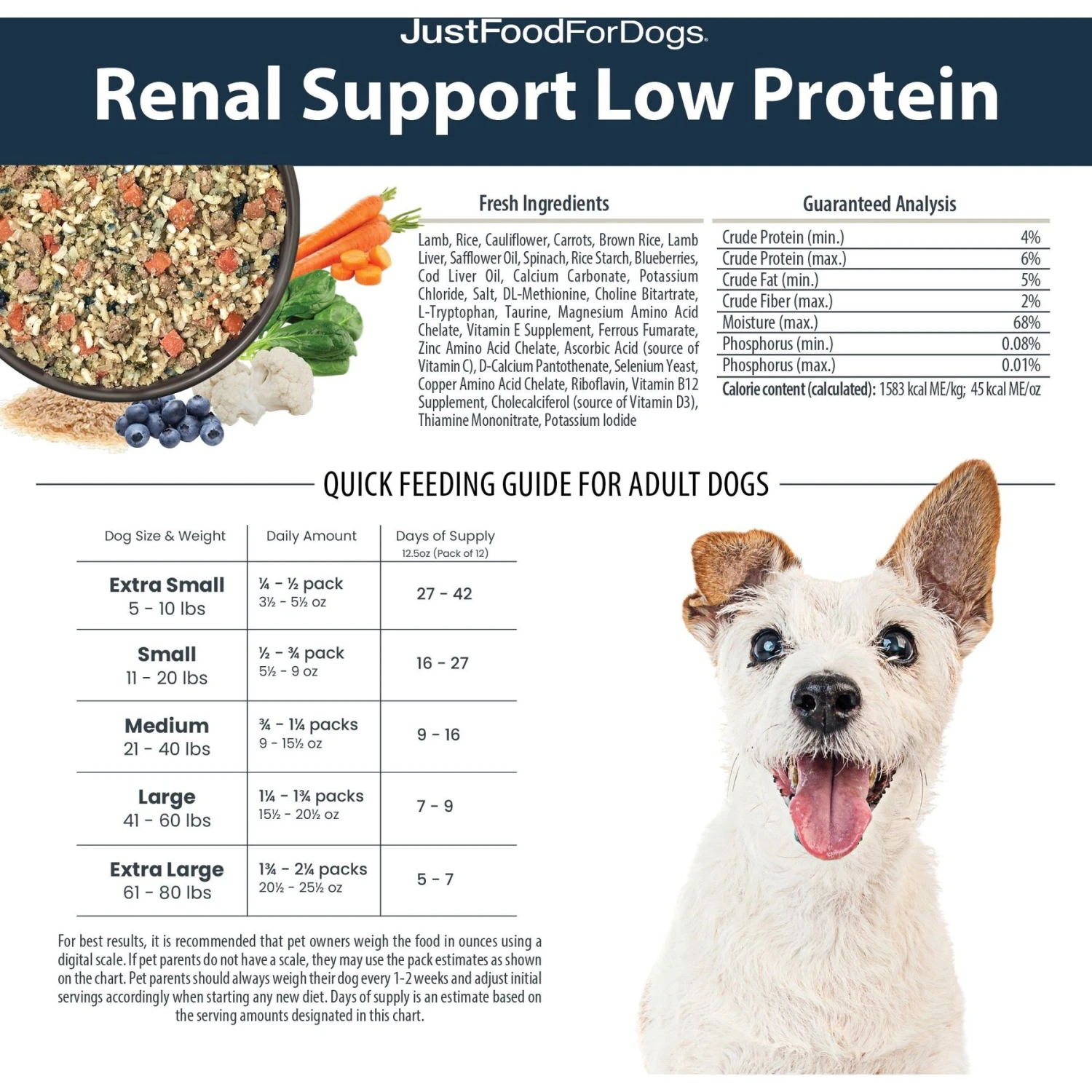 JustFoodForDogs Veterinary Diet PantryFresh Renal Support Low Protein Shelf-Stable Fresh Dog Food, 12.5-oz Pouch, Case Of 12 10 JustFoodForDogs Veterinary Diet PantryFresh Renal Support Low Protein Shelf-Stable Fresh Dog Food, 12.5-oz Pouch, Case Of 12 - Image 8