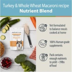 JustFoodForDogs DoItYourself Turkey & Whole Wheat Macaroni Recipe Fresh Dog Food Recipe & Nutrient Blend -Snuggle Paws 368155 PT2. AC SS1800 V1666386029