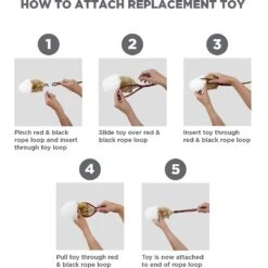 Outward Hound Beaver Tail Teaser Wand Dog Toy Replacement Lure -Snuggle Paws 368182 PT4. AC SS1800 V1644530789