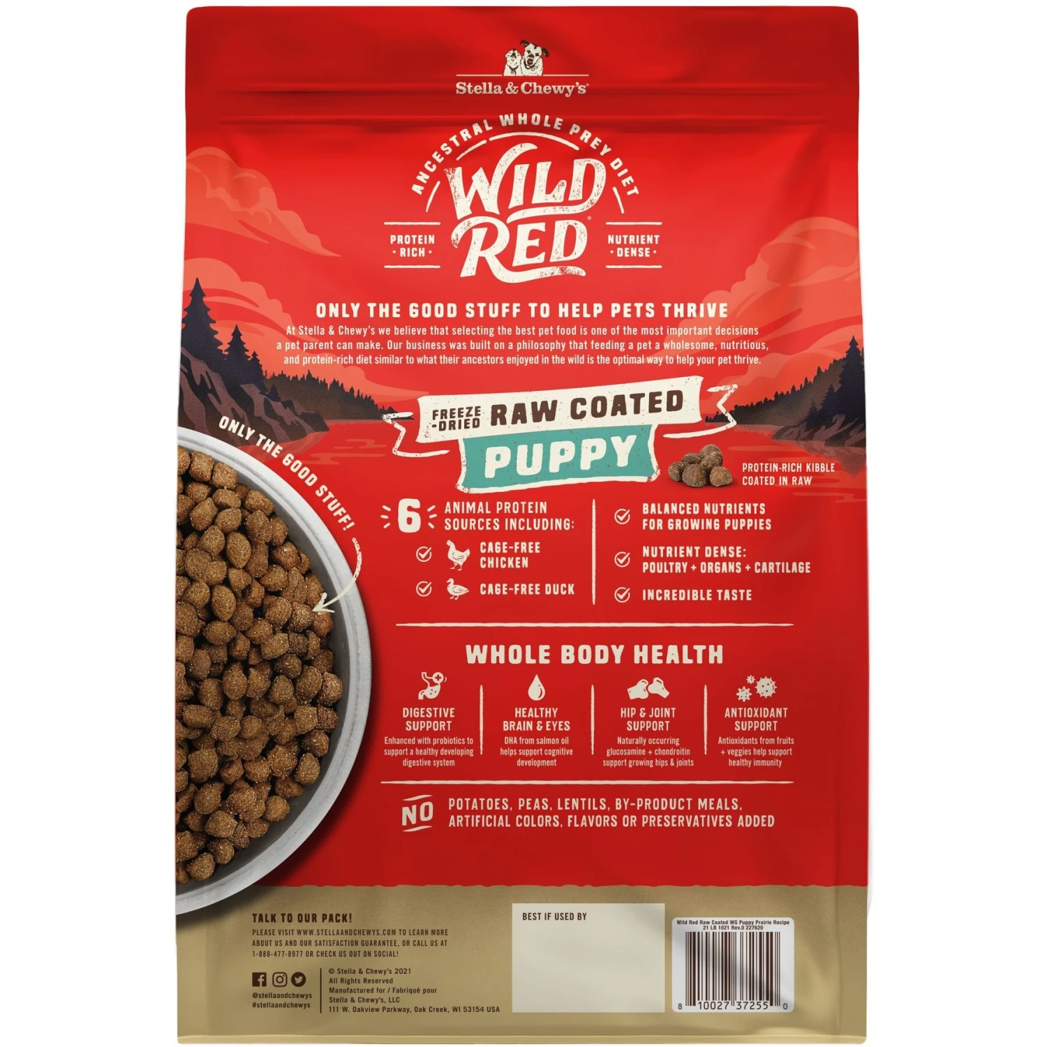 Stella & Chewy's Puppy Prairie Recipe Wild Red Raw Coated High Protein Wholesome Grains Dry Dog Food 4 Stella & Chewy's Puppy Prairie Recipe Wild Red Raw Coated High Protein Wholesome Grains Dry Dog Food - Image 2