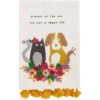 Mud Pie Funny Beware Embroidered Dog Tea Towel, Cream -Snuggle Paws 371139 MAIN. AC SS1800 V1646265124