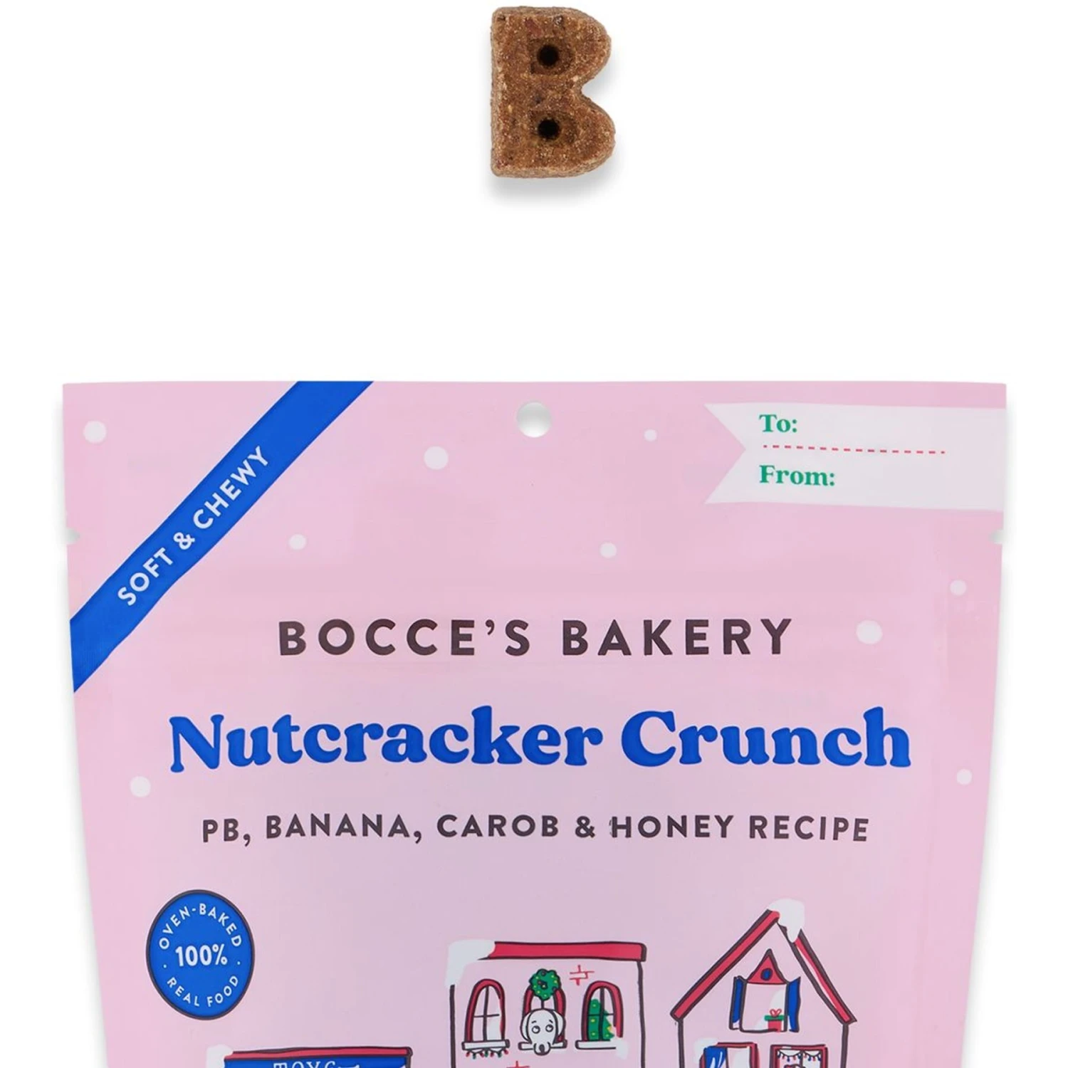 Bocce's Bakery Nutcracker Peanut Butter Flavored Crunch Soft & Chewy Dog Treats, 6-oz Bag 5 Bocce's Bakery Nutcracker Peanut Butter Flavored Crunch Soft & Chewy Dog Treats, 6-oz Bag - Image 3