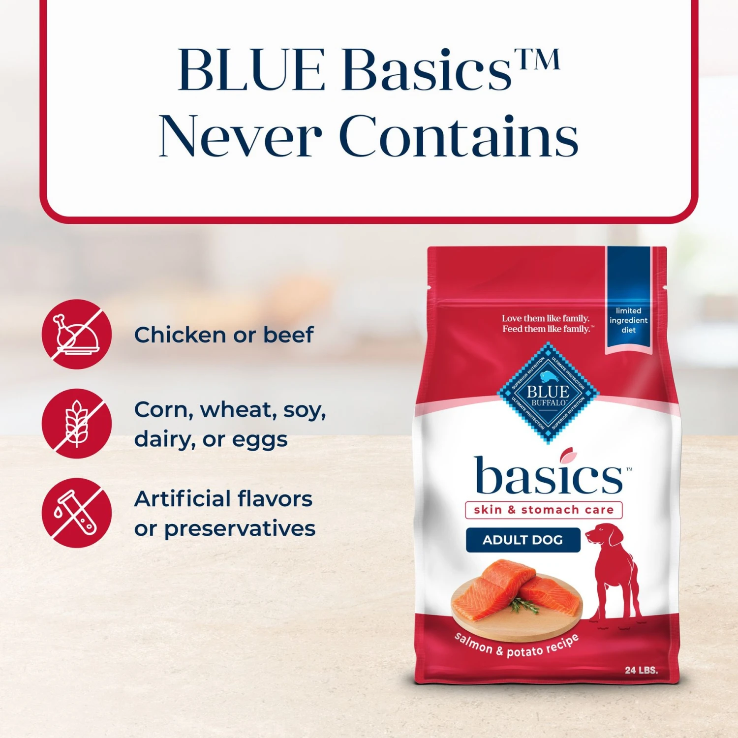 Blue Buffalo Basics Skin & Stomach Care Salmon & Potato Recipe Adult Dry Dog Food 8 Blue Buffalo Basics Skin & Stomach Care Salmon & Potato Recipe Adult Dry Dog Food - Image 6