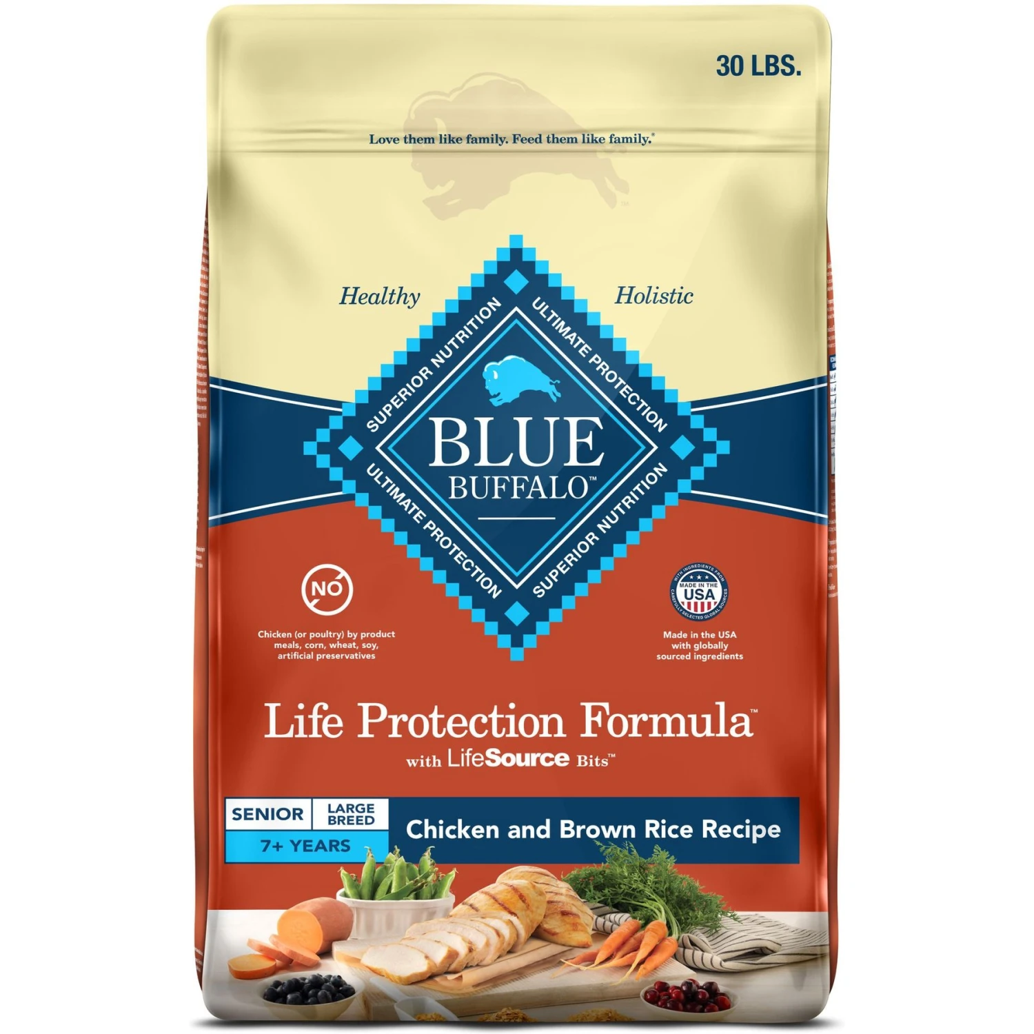 Blue Buffalo Life Protection Formula Large Breed Senior Chicken & Brown Rice Recipe Dry Dog Food 3 Blue Buffalo Life Protection Formula Large Breed Senior Chicken & Brown Rice Recipe Dry Dog Food
