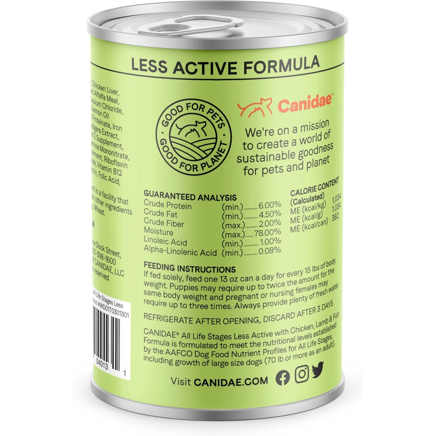 CANIDAE All Life Stages Less Active Chicken, Lamb & Fish Formula Canned Dog Food 6 CANIDAE All Life Stages Less Active Chicken, Lamb & Fish Formula Canned Dog Food - Image 4