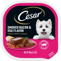 Cesar Classic Loaf In Sauce Smoked Bacon & Egg Flavor Grain-Free Small Breed Adult Wet Dog Food Trays