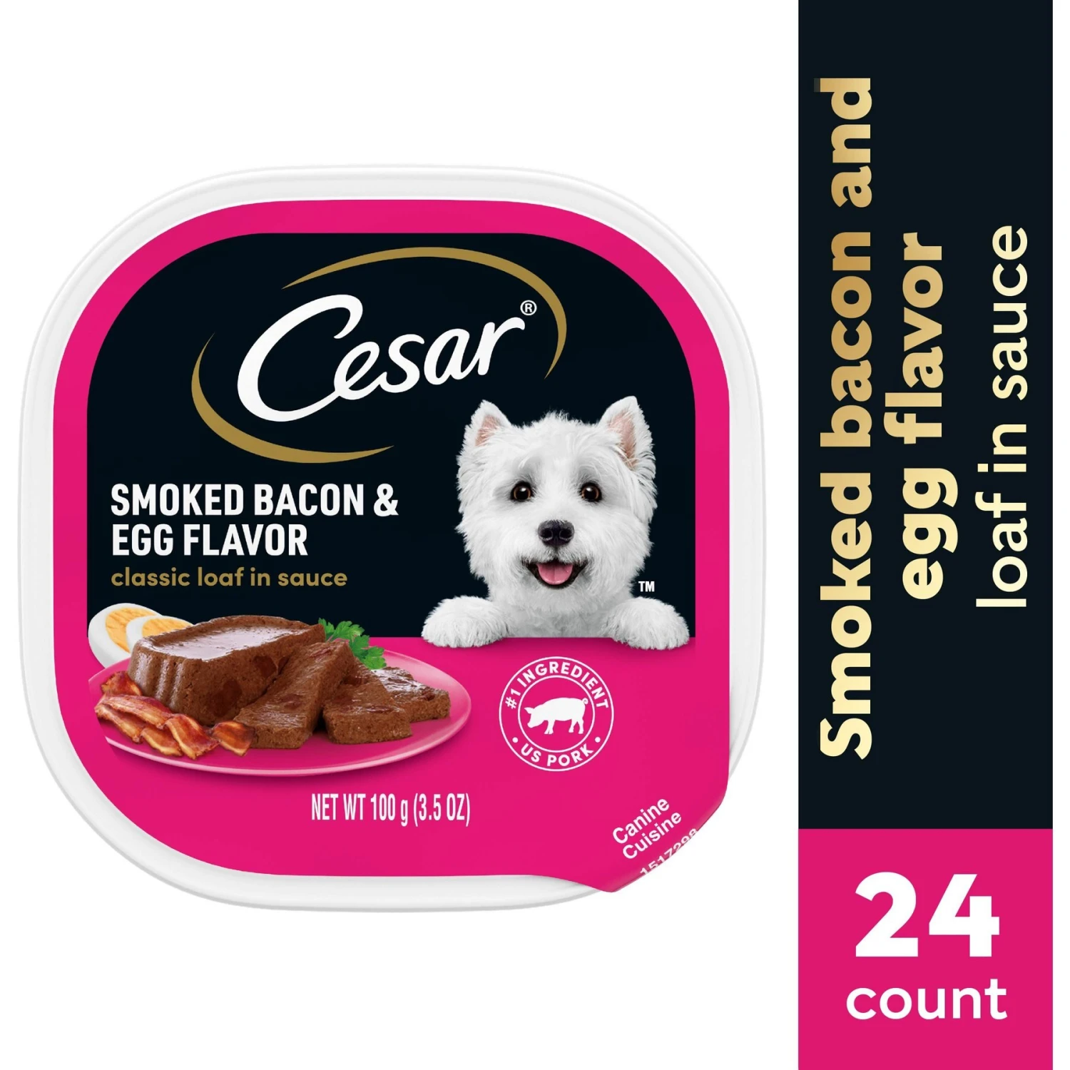 Cesar Classic Loaf In Sauce Smoked Bacon & Egg Flavor Grain-Free Small Breed Adult Wet Dog Food Trays 5 Cesar Classic Loaf In Sauce Smoked Bacon & Egg Flavor Grain-Free Small Breed Adult Wet Dog Food Trays - Image 3