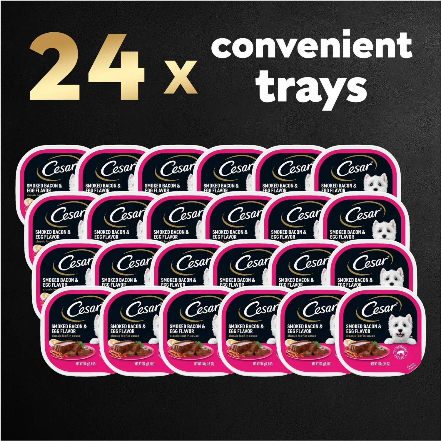 Cesar Classic Loaf In Sauce Smoked Bacon & Egg Flavor Grain-Free Small Breed Adult Wet Dog Food Trays 11 Cesar Classic Loaf In Sauce Smoked Bacon & Egg Flavor Grain-Free Small Breed Adult Wet Dog Food Trays - Image 9