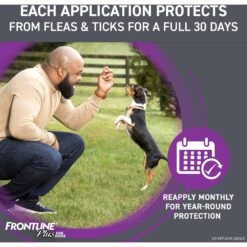 Frontline Plus Flea & Tick Spot Treatment For Medium Dogs, 23-44 Lbs -Snuggle Paws 47490 PT4. AC SS1800 V1700247330