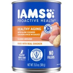 Iams ProActive Health Classic Ground With Slow Cooked Chicken & Rice Healthy Aging Senior Wet Dog Food