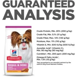 Hill's Science Diet Adult Light Small & Mini With Chicken Meal & Barley Dry Dog Food -Snuggle Paws 48958 PT8. AC SS1800 V1609458740