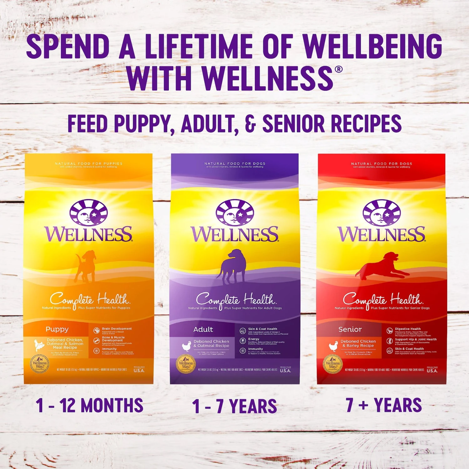 Wellness Complete Health Puppy Deboned Chicken, Oatmeal & Salmon Meal Recipe Dry Dog Food 9 Wellness Complete Health Puppy Deboned Chicken, Oatmeal & Salmon Meal Recipe Dry Dog Food - Image 7
