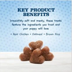Blue Buffalo Baby Blue Healthy Growth Formula Natural Chicken & Brown Rice Recipe Puppy Dry Food & Blue Buffalo Baby Blue Natural Savory Chicken Puppy Treats, 4-oz Bag -Snuggle Paws 501858 PT3. AC SS1800 V1648561001