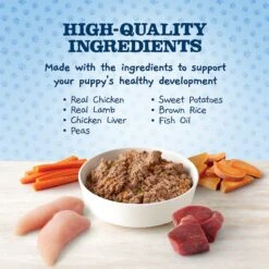 Blue Buffalo Baby Blue Natural Chicken, Lamb & Vegetable Recipe Variety Pack Puppy Wet Food, 3.5-oz Cans, Case Of 12 -Snuggle Paws 502230 PT3. AC SS1800 V1647638804