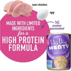 Tiki Dog Meaty Whole Foods Grain-Free Chicken & Egg Shredded Canned Dog Food, 12-oz, Case Of 8 -Snuggle Paws 505074 PT3. AC SS1800 V1648615001