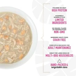 Tiki Dog Meaty Whole Foods Grain-Free Chicken & Egg Shredded Canned Dog Food, 12-oz, Case Of 8 -Snuggle Paws 505074 PT4. AC SS1800 V1648614394