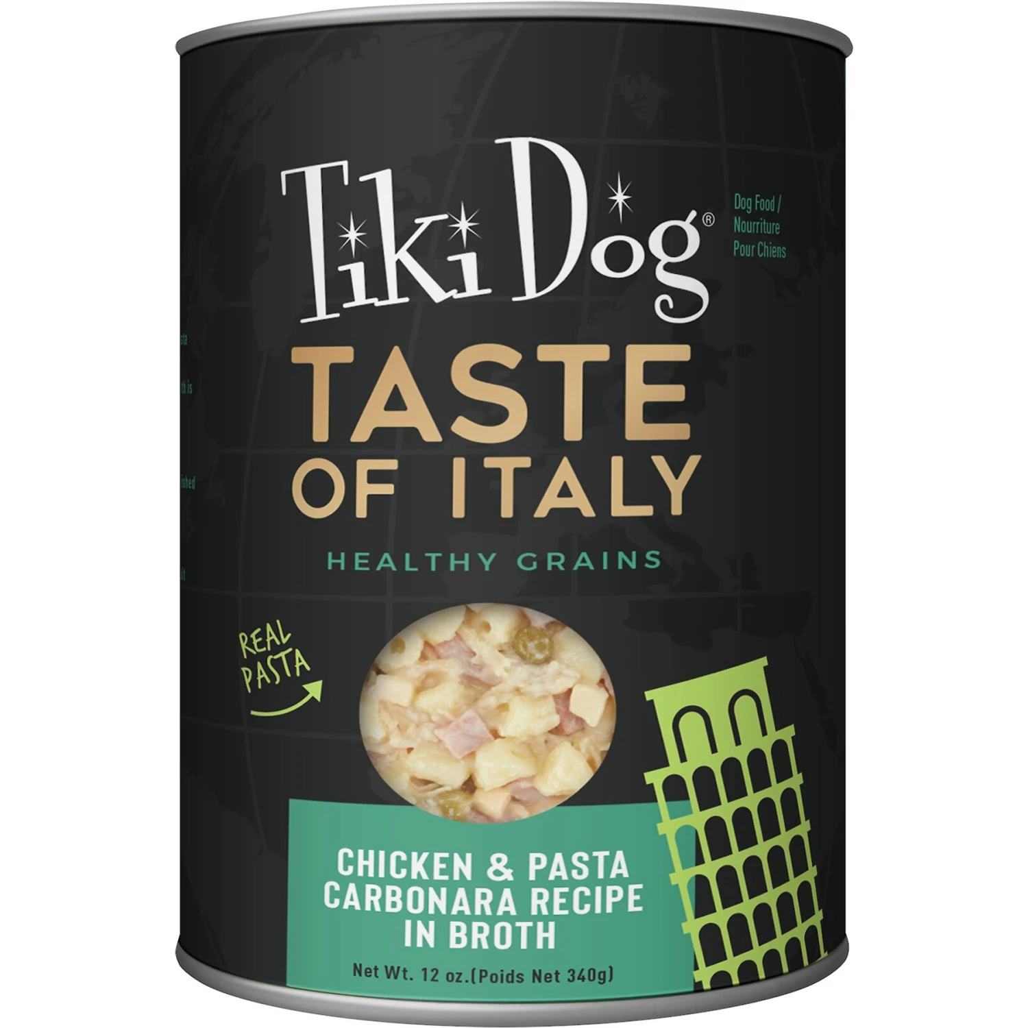 Tiki Dog Taste Of Italy! Grain-Free Chicken & Pasta Carbonara Chunks In Gravy Canned Dog Food, 12-oz, Case Of 8 3 Tiki Dog Taste Of Italy! Grain-Free Chicken & Pasta Carbonara Chunks In Gravy Canned Dog Food, 12-oz, Case Of 8