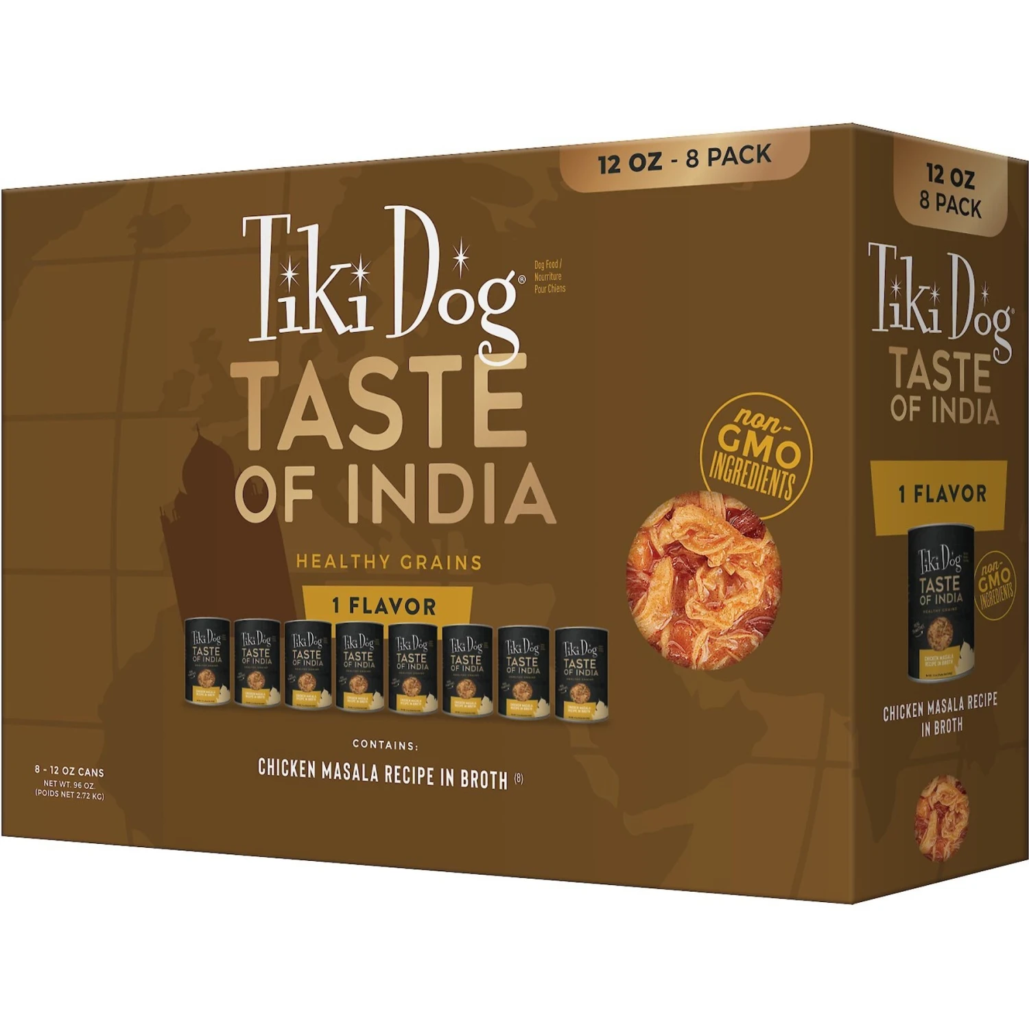 Tiki Dog Taste Of India! Grain-Free Chicken Masala Chunks In Gravy Canned Dog Food, 12-oz, Case Of 8 4 Tiki Dog Taste Of India! Grain-Free Chicken Masala Chunks In Gravy Canned Dog Food, 12-oz, Case Of 8 - Image 2