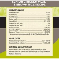 AvoDerm Senior Chicken Meal & Brown Rice Recipe Dry Dog Food -Snuggle Paws 50601 PT4. AC SS1800 V1594154154