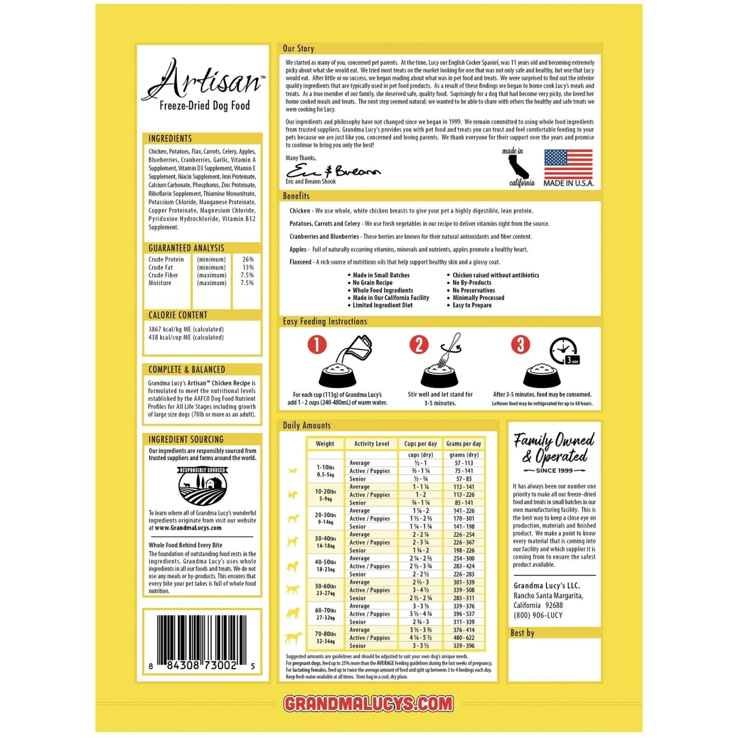 Grandma Lucy's Artisan Chicken Grain-Free Freeze-Dried Dog Food 4 Grandma Lucy's Artisan Chicken Grain-Free Freeze-Dried Dog Food - Image 2