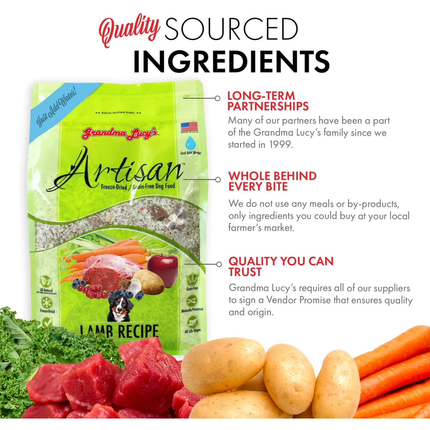 Grandma Lucy's Artisan Lamb Grain-Free Freeze-Dried Dog Food 6 Grandma Lucy's Artisan Lamb Grain-Free Freeze-Dried Dog Food - Image 4