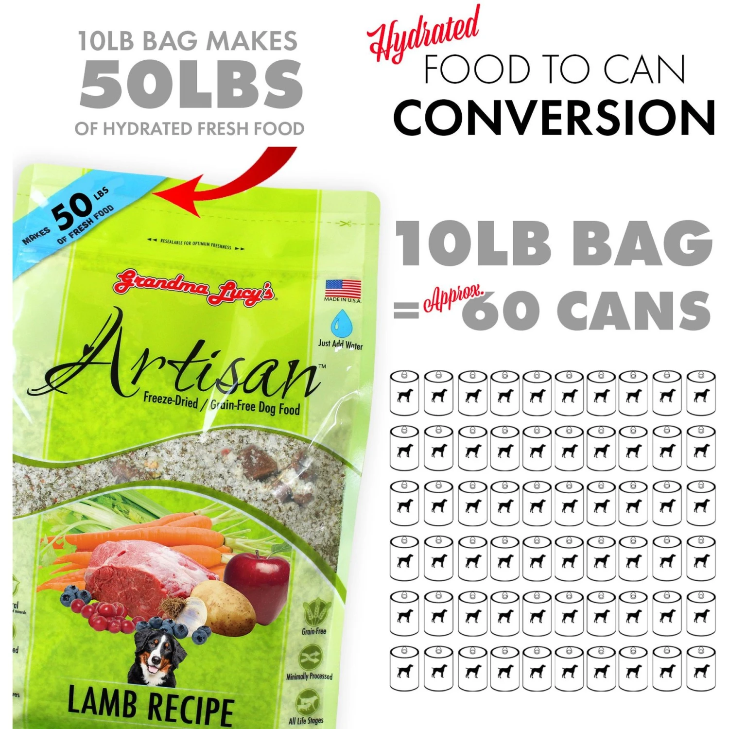 Grandma Lucy's Artisan Lamb Grain-Free Freeze-Dried Dog Food 10 Grandma Lucy's Artisan Lamb Grain-Free Freeze-Dried Dog Food - Image 8