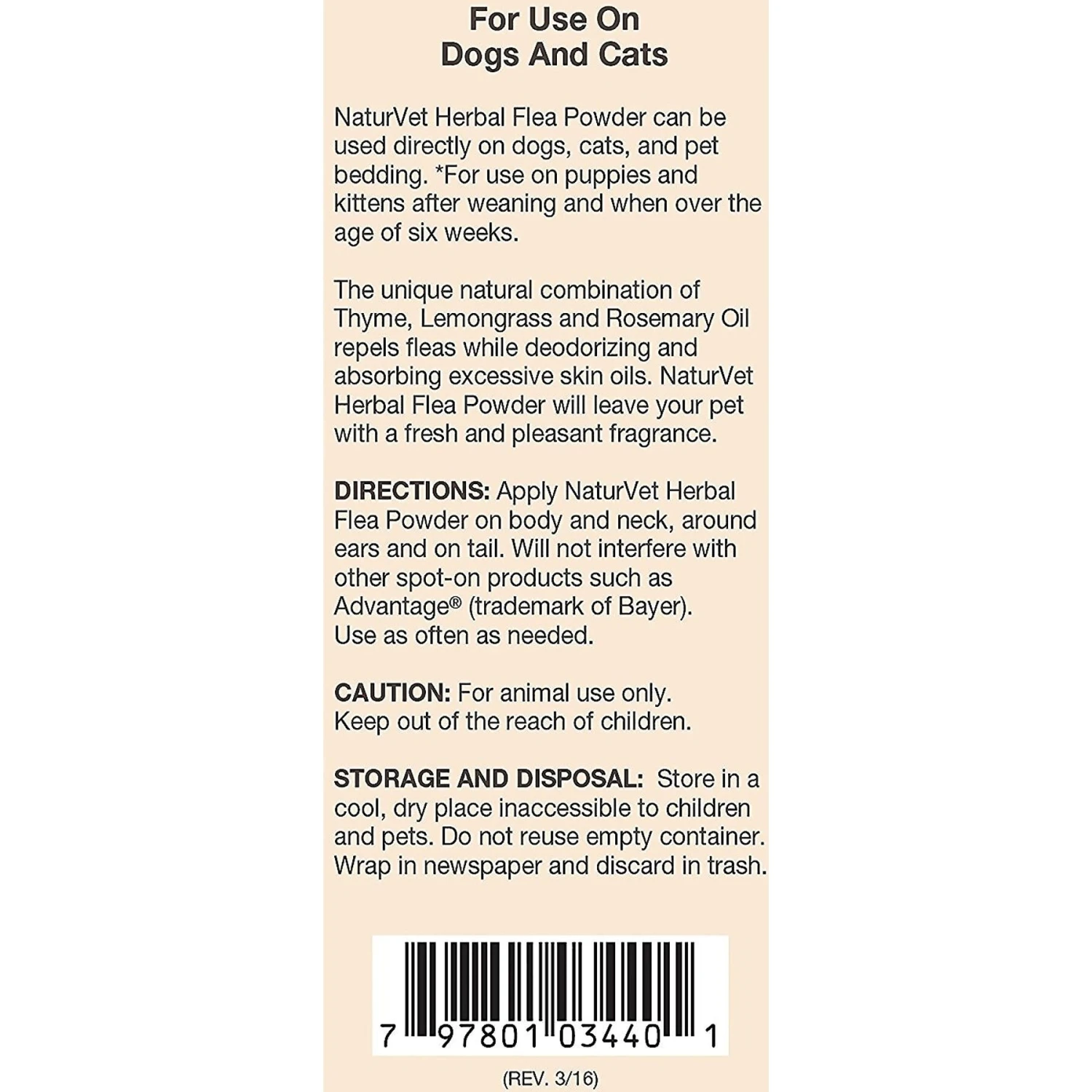 NaturVet Herbal Flea Cat & Dog Powder 5 NaturVet Herbal Flea Cat & Dog Powder - Image 3