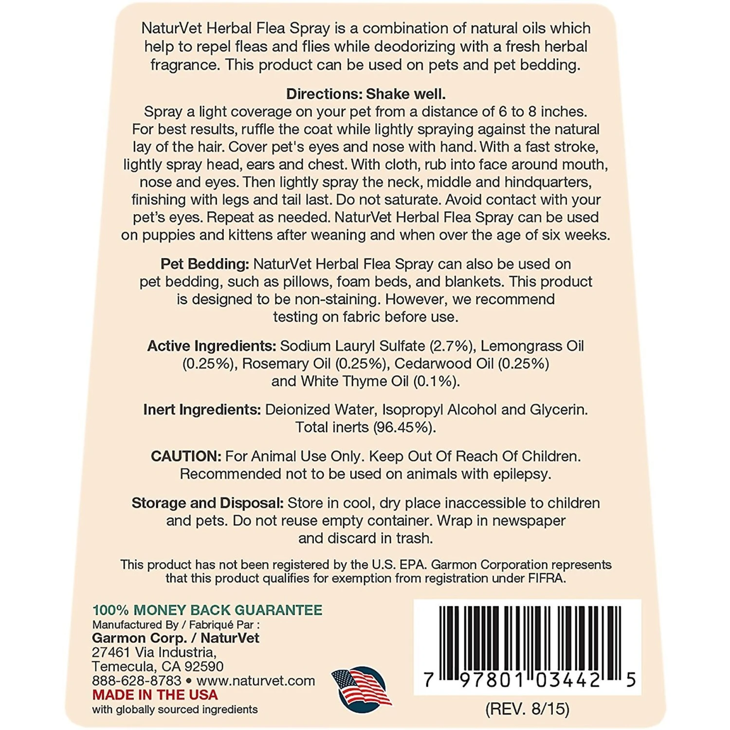 NaturVet Herbal Flea Dog & Cat Spray 4 NaturVet Herbal Flea Dog & Cat Spray - Image 2