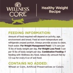 Wellness CORE Grain-Free Weight Management Formula Canned Dog Food -Snuggle Paws 52029 PT6. AC SS1800 V1612807582