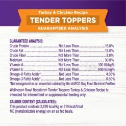 Wellness Bowl Boosters Tender Turkey & Chicken Dog Food Topper 17 Wellness Bowl Boosters Tender Turkey & Chicken Dog Food Topper -Snuggle Paws 530110 PT7. AC SS1800 V1657737532