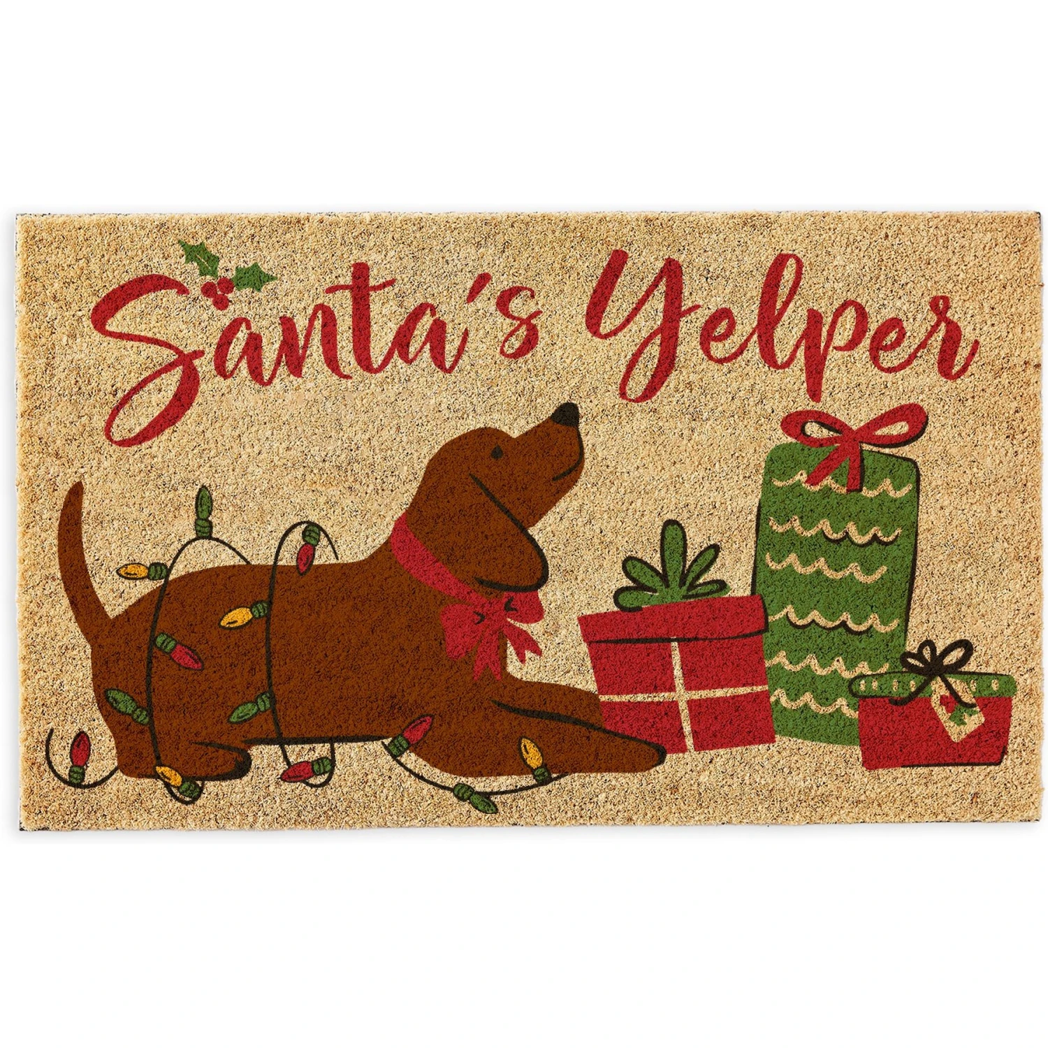 Design Imports Santa's Yelper With Presents Doormat 3 Design Imports Santa's Yelper With Presents Doormat