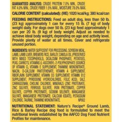 Nature's Recipe Ground Lamb, Rice & Barley Recipe Wet Dog Food 18 Nature's Recipe Ground Lamb, Rice & Barley Recipe Wet Dog Food -Snuggle Paws 56219 PT7. AC SS1800 V1676296843