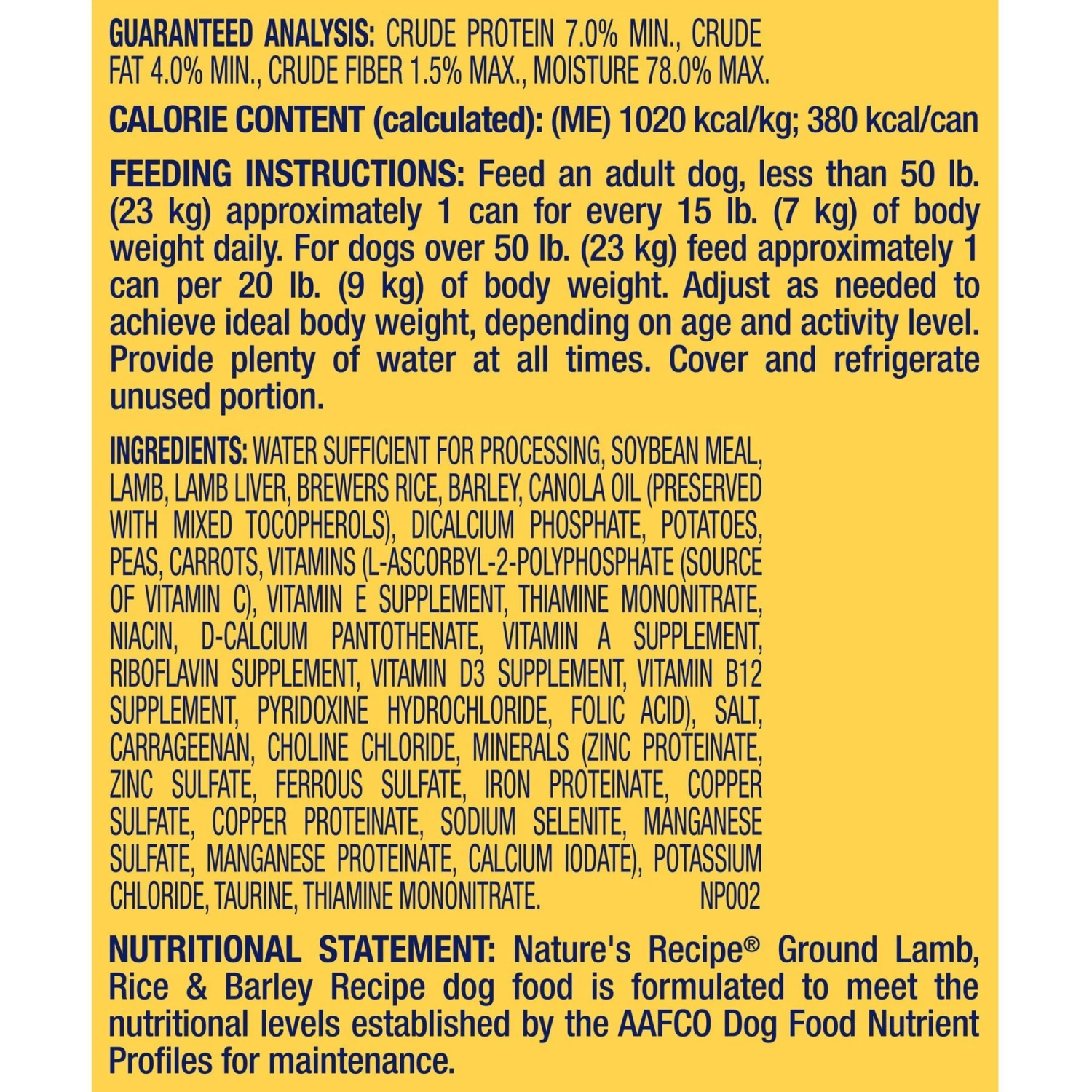 Nature's Recipe Ground Lamb, Rice & Barley Recipe Wet Dog Food 10 Nature's Recipe Ground Lamb, Rice & Barley Recipe Wet Dog Food - Image 8