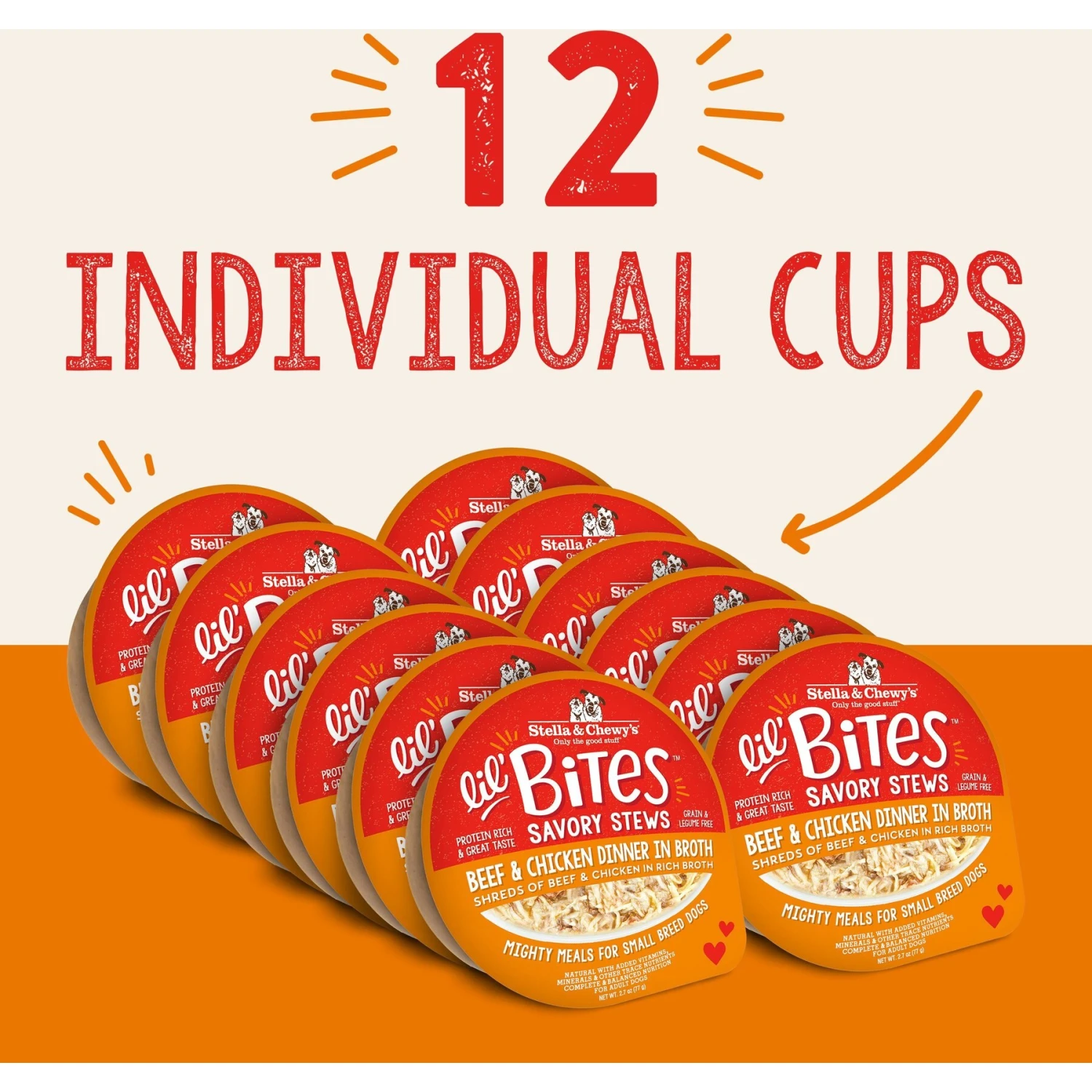 Stella & Chewy's Lil Bites Savory Stews Grain-Free Beef & Chicken In Broth Flavored Shredded Small Breed Wet Dog Food, 2.7-oz Cup, Case Of 12 6 Stella & Chewy's Lil Bites Savory Stews Grain-Free Beef & Chicken In Broth Flavored Shredded Small Breed Wet Dog Food, 2.7-oz Cup, Case Of 12 - Image 4