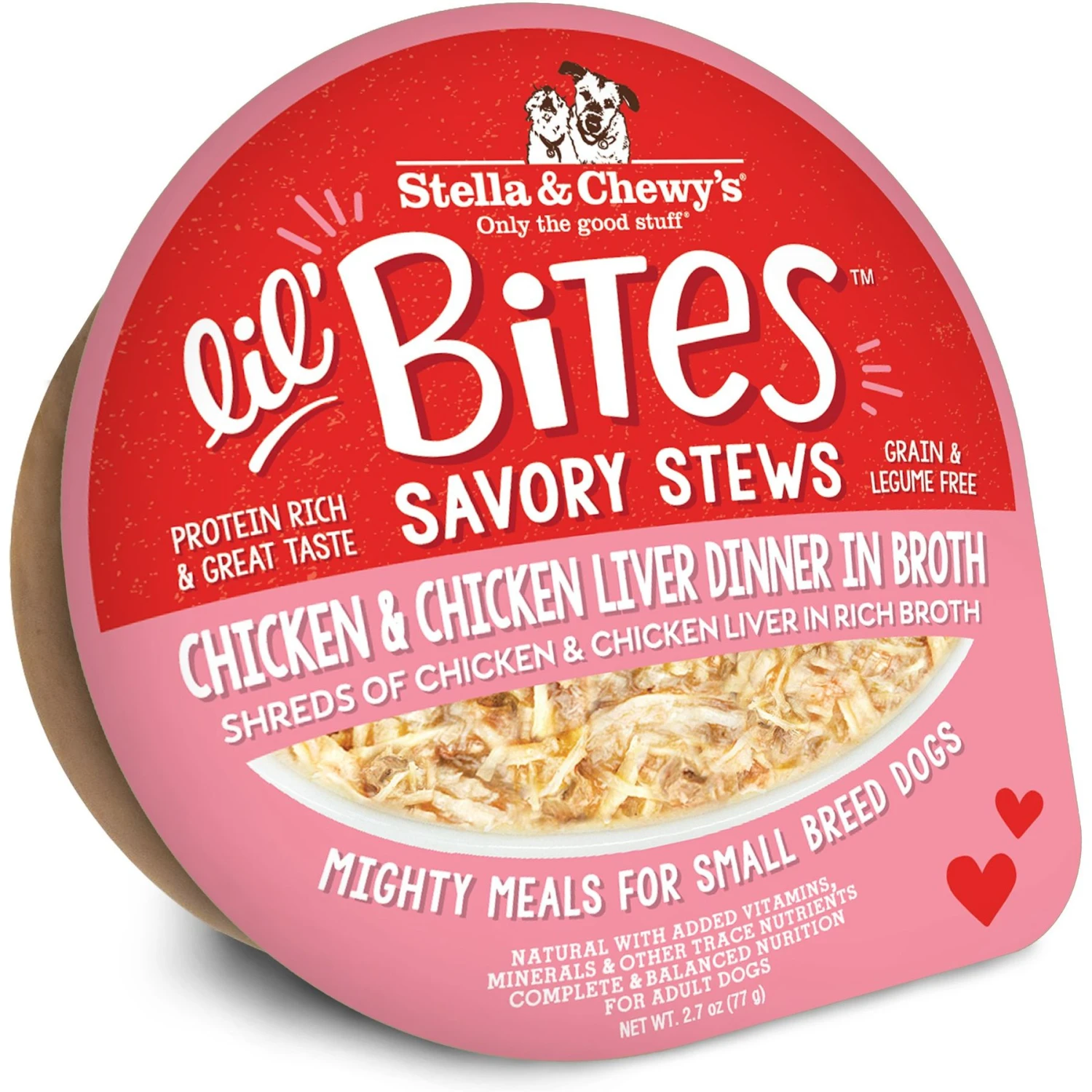 Stella & Chewy's Lil Bites Savory Stews Grain-Free Chicken & Chicken Liver In Broth Flavored Shredded Small Breed Wet Dog Food, 2.7-oz Cup, Case Of 12 3 Stella & Chewy's Lil Bites Savory Stews Grain-Free Chicken & Chicken Liver In Broth Flavored Shredded Small Breed Wet Dog Food, 2.7-oz Cup, Case Of 12