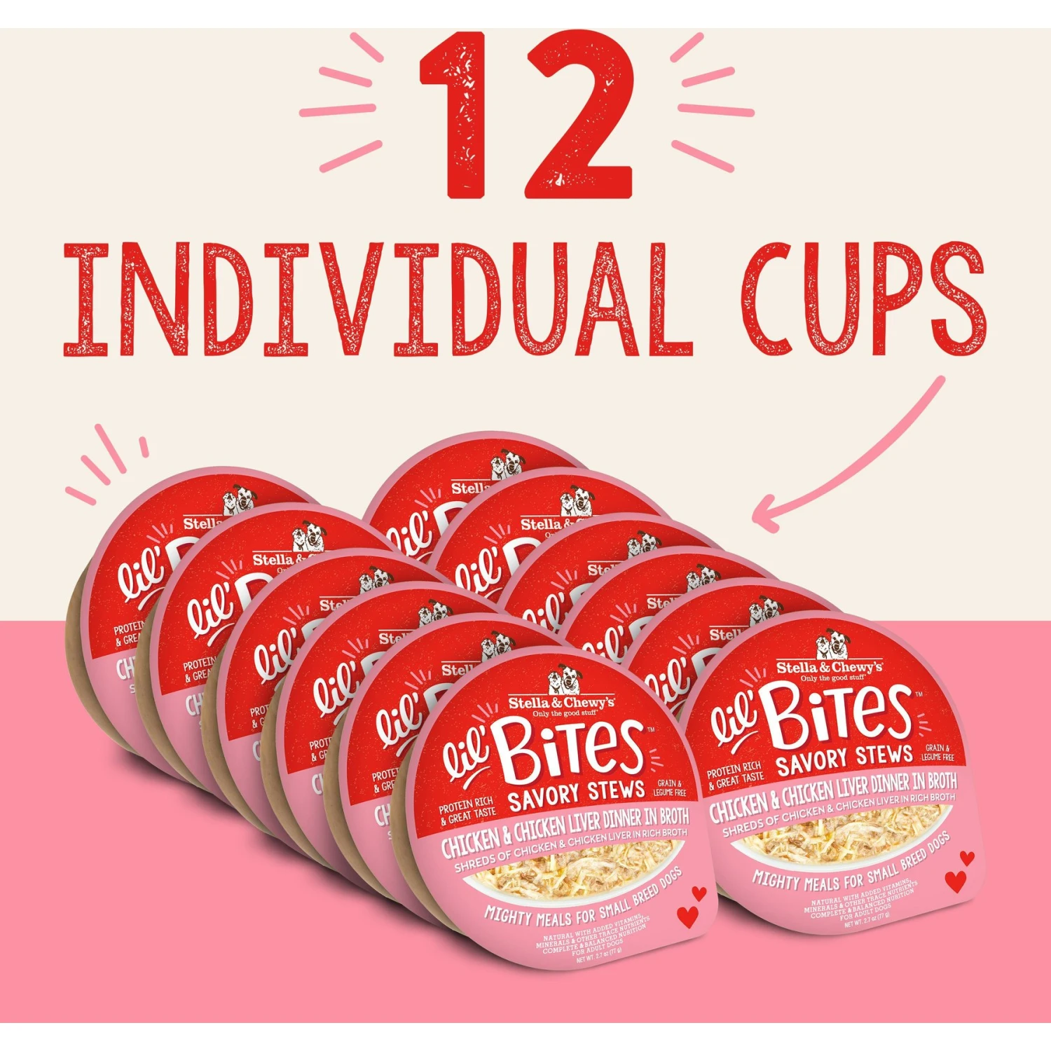 Stella & Chewy's Lil Bites Savory Stews Grain-Free Chicken & Chicken Liver In Broth Flavored Shredded Small Breed Wet Dog Food, 2.7-oz Cup, Case Of 12 7 Stella & Chewy's Lil Bites Savory Stews Grain-Free Chicken & Chicken Liver In Broth Flavored Shredded Small Breed Wet Dog Food, 2.7-oz Cup, Case Of 12 - Image 5