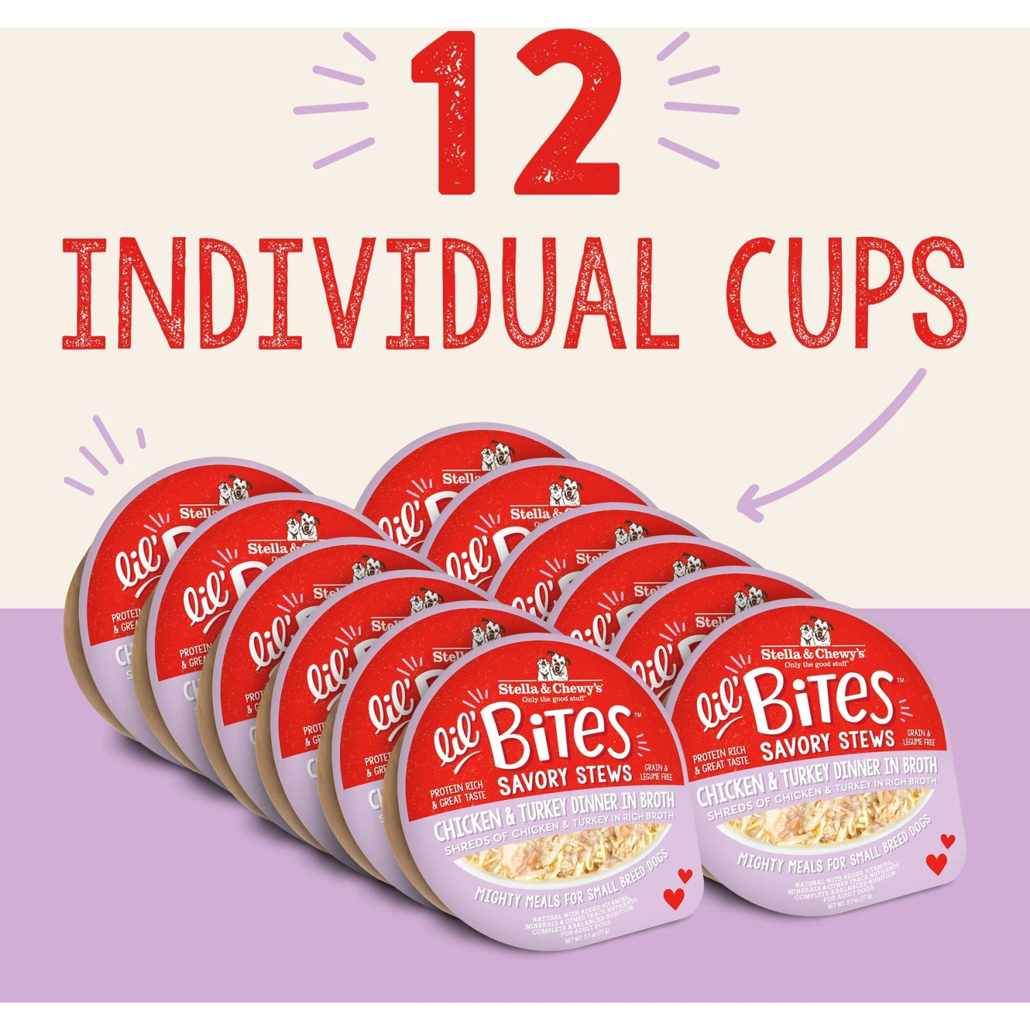 Stella & Chewy's Lil Bites Savory Stews Grain-Free Chicken & Turkey In Broth Flavored Shredded Small Breed Wet Dog Food, 2.7-oz Cup, Case Of 12 7 Stella & Chewy's Lil Bites Savory Stews Grain-Free Chicken & Turkey In Broth Flavored Shredded Small Breed Wet Dog Food, 2.7-oz Cup, Case Of 12 - Image 5
