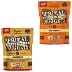 Primal Lamb Formula Nuggets Grain-Free Raw Freeze-Dried Dog Food & Primal Beef Formula Nuggets Grain-Free Raw Freeze-Dried Dog Food