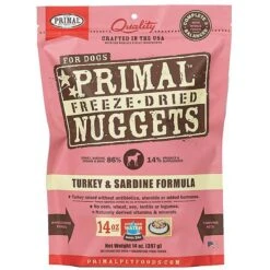 Primal Chicken Formula Nuggets Grain-Free Raw Freeze-Dried Dog Food & Primal Turkey & Sardine Formula Nuggets Grain-Free Raw Freeze-Dried Dog Food -Snuggle Paws 567174 PT5. AC SS1800 V1657659868