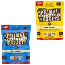 Primal Duck Formula Nuggets Grain-Free Raw Freeze-Dried Dog Food & Primal Rabbit Formula Nuggets Grain-Free Raw Freeze-Dried Dog Food