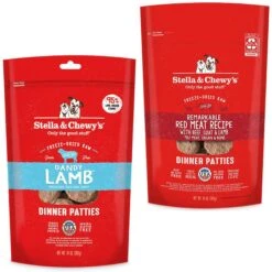 Stella & Chewy's Dandy Lamb Dinner Patties Freeze-Dried Raw Dog Food & Stella & Chewy's Remarkable Red Meat Recipe Dinner Patties Freeze-Dried Raw Dog Food