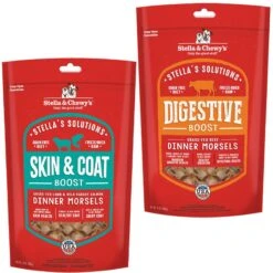Stella & Chewy's Stella's Solutions Skin & Coat Boost Freeze-Dried Raw Grass-Fed Lamb & Wild-Caught Salmon Dinner Morsels Dog Food & Stella & Chewy's Stella's Solutions Digestive Boost Freeze-Dried Raw Grass-Fed Beef Dinner Morsels Dog Food
