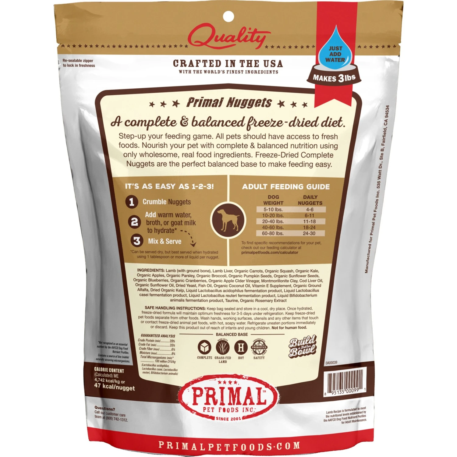 Primal Lamb Formula Nuggets Grain-Free Raw Freeze-Dried Dog Food 4 Primal Lamb Formula Nuggets Grain-Free Raw Freeze-Dried Dog Food - Image 2