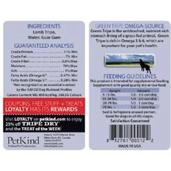 PetKind Tripett New Zealand Green Lamb Tripe Grain-Free Canned Dog Food -Snuggle Paws 59464 PT2. AC SS1800 V1575908938
