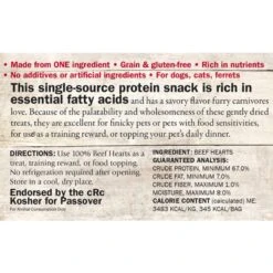 Evanger's Nothing But Natural Beef Hearts Gently Dried Dog & Cat Treats -Snuggle Paws 60033 PT3. AC SS1800 V1693941576