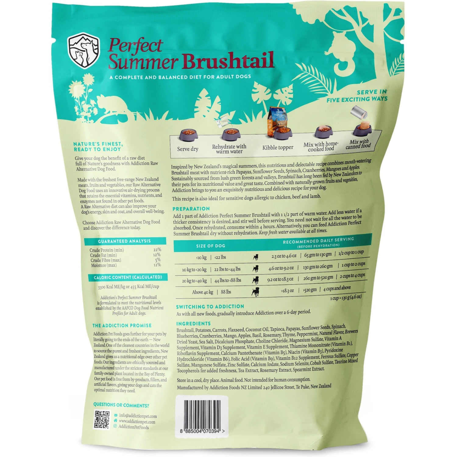 Addiction Perfect Summer Brushtail Raw Dehydrated Dog Food 4 Addiction Perfect Summer Brushtail Raw Dehydrated Dog Food - Image 2