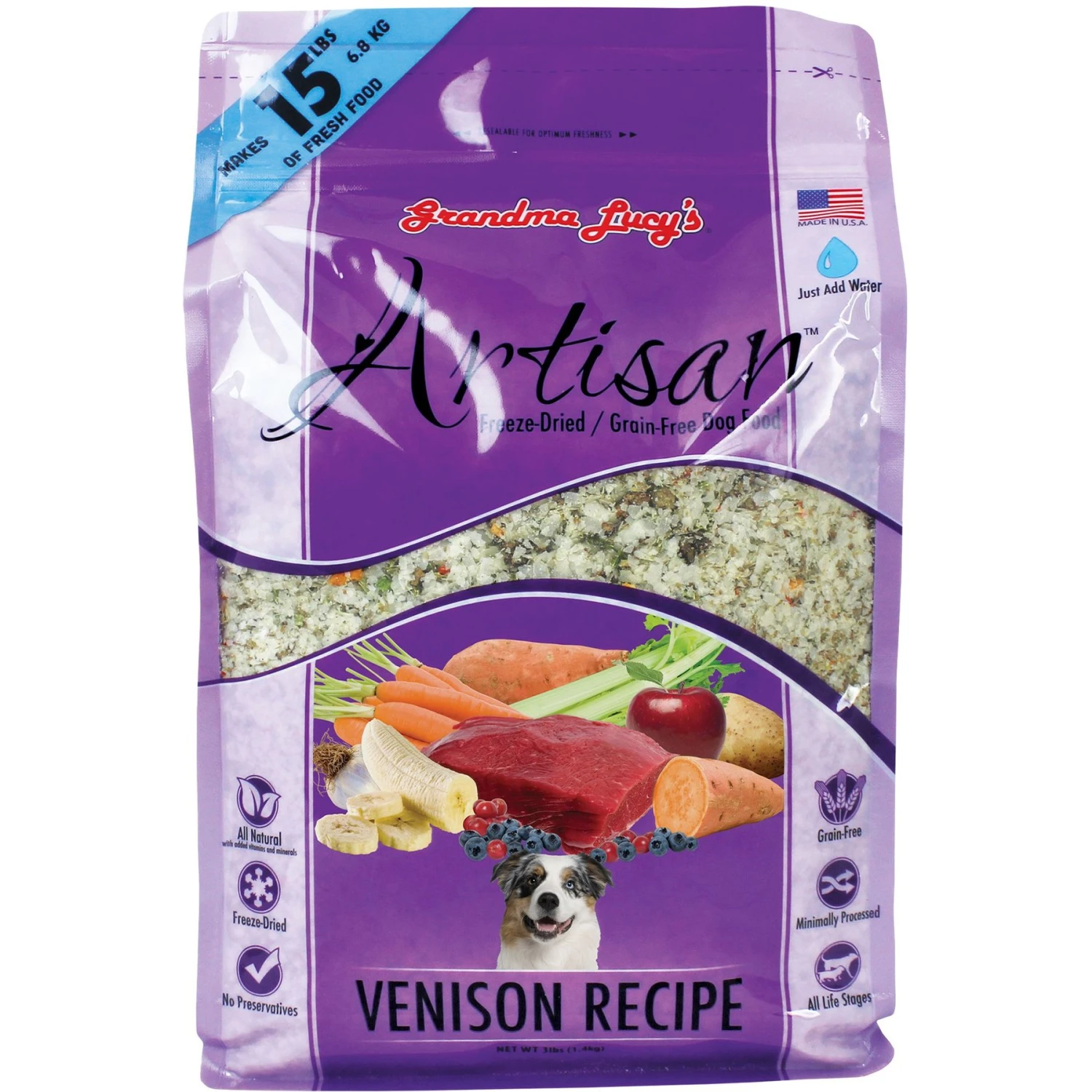 Grandma Lucy's Artisan Venison Grain-Free Freeze-Dried Dog Food 3 Grandma Lucy's Artisan Venison Grain-Free Freeze-Dried Dog Food