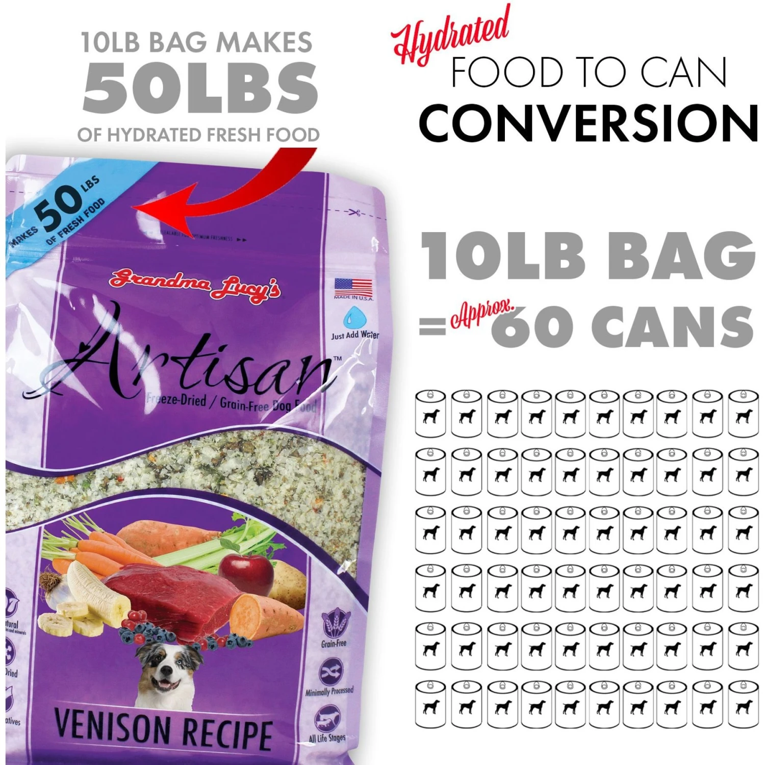 Grandma Lucy's Artisan Venison Grain-Free Freeze-Dried Dog Food 10 Grandma Lucy's Artisan Venison Grain-Free Freeze-Dried Dog Food - Image 8