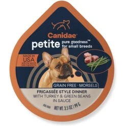 CANIDAE PURE Petite All Stages Small Breed Escalloped Style Dinner With Salmon & Shrimp Wet Dog Food Trays, 3.5-oz, Case Of 12 & CANIDAE PURE Petite All Stages Small Breed Fricassee Style Dinner With Turkey & Green Beans Wet Dog Food Trays, 3.5-oz, Case Of 12 -Snuggle Paws 632502 PT5. AC SS1800 V1663604102